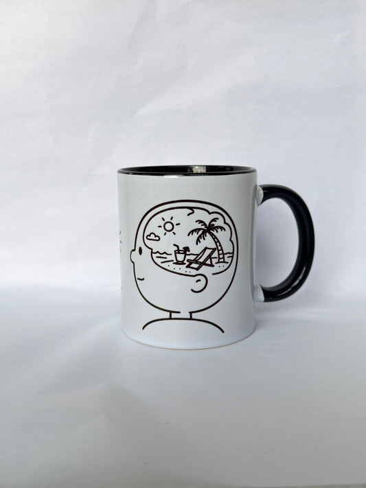 Kubek Ceramiczny „Myślami jestem na wakacjach” (330 ml)